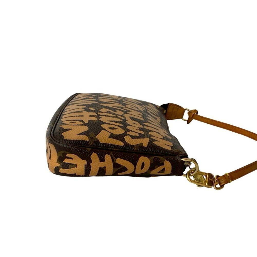 LOUIS VUITTON Authentic Brown Monogram Leather Pochette Bag - Picture 6 of 9